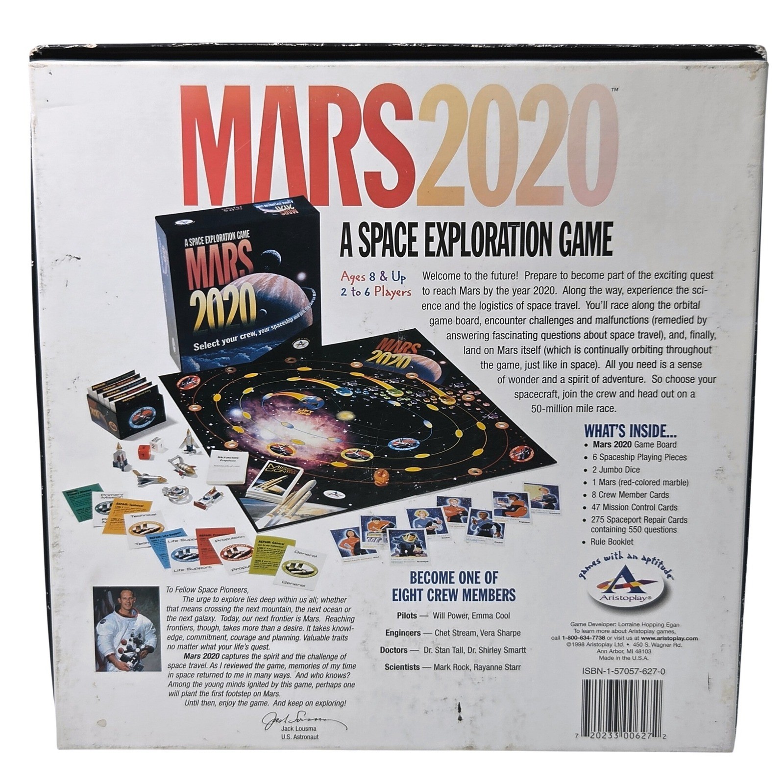 Aristoplay Mars 2020 Space Exploration Board Game VTG 1998 Science NASA STEM New