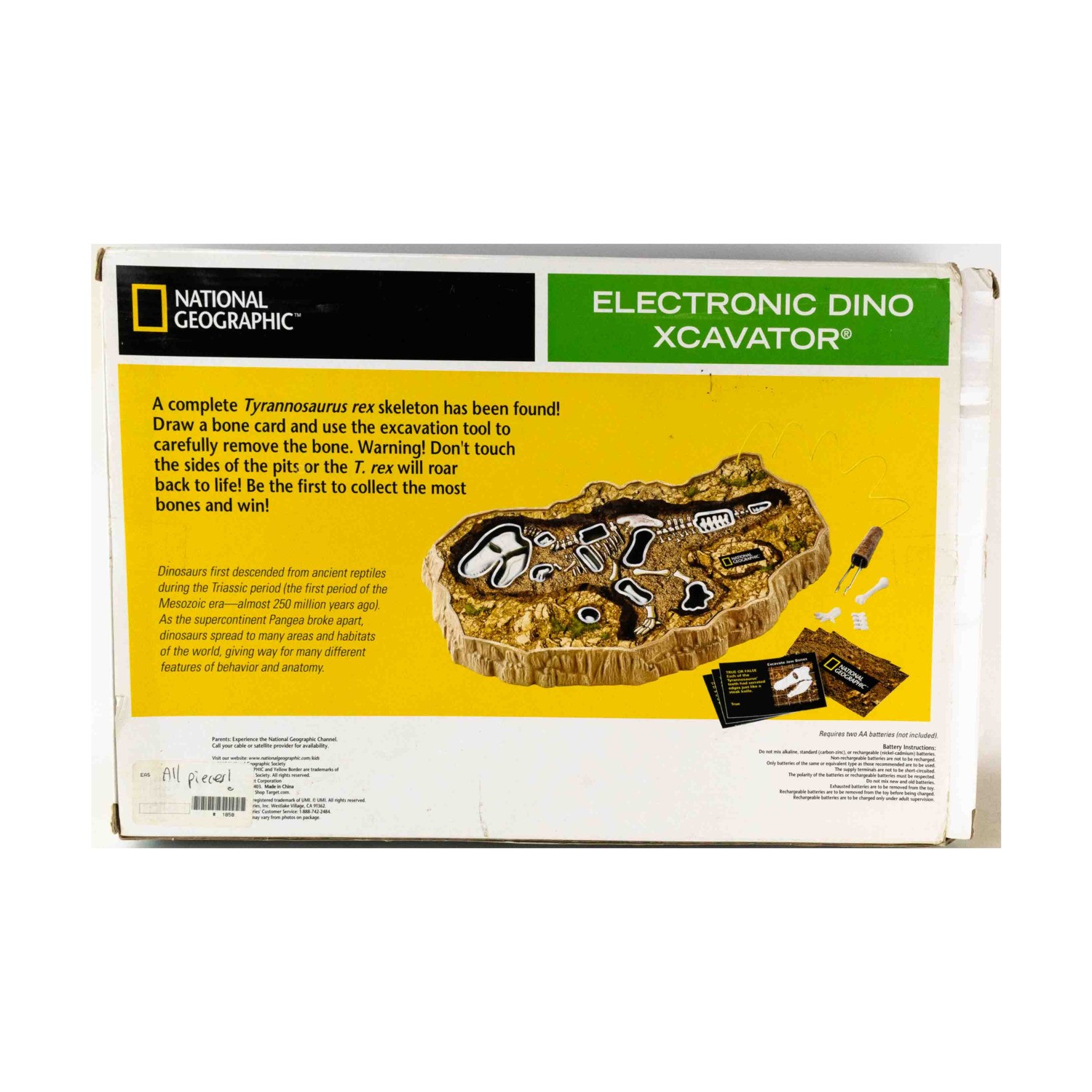 National Geographic Boardgame Electronic Dino Xcavator Box VG/EX