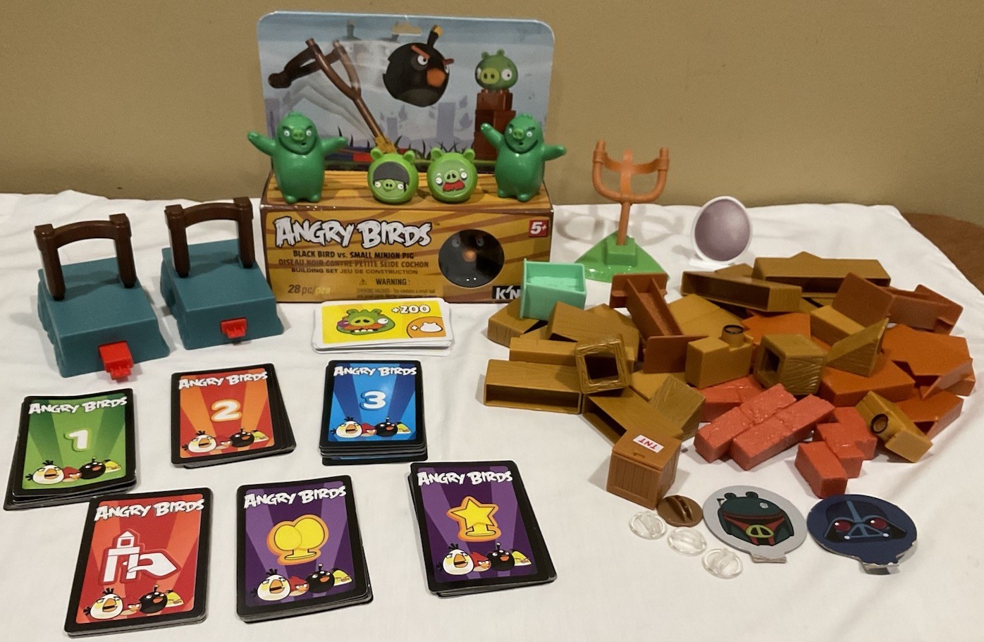 Angry Birds Mega Fling Blocks Cards Figures Shooters Replacement Pieces Lot