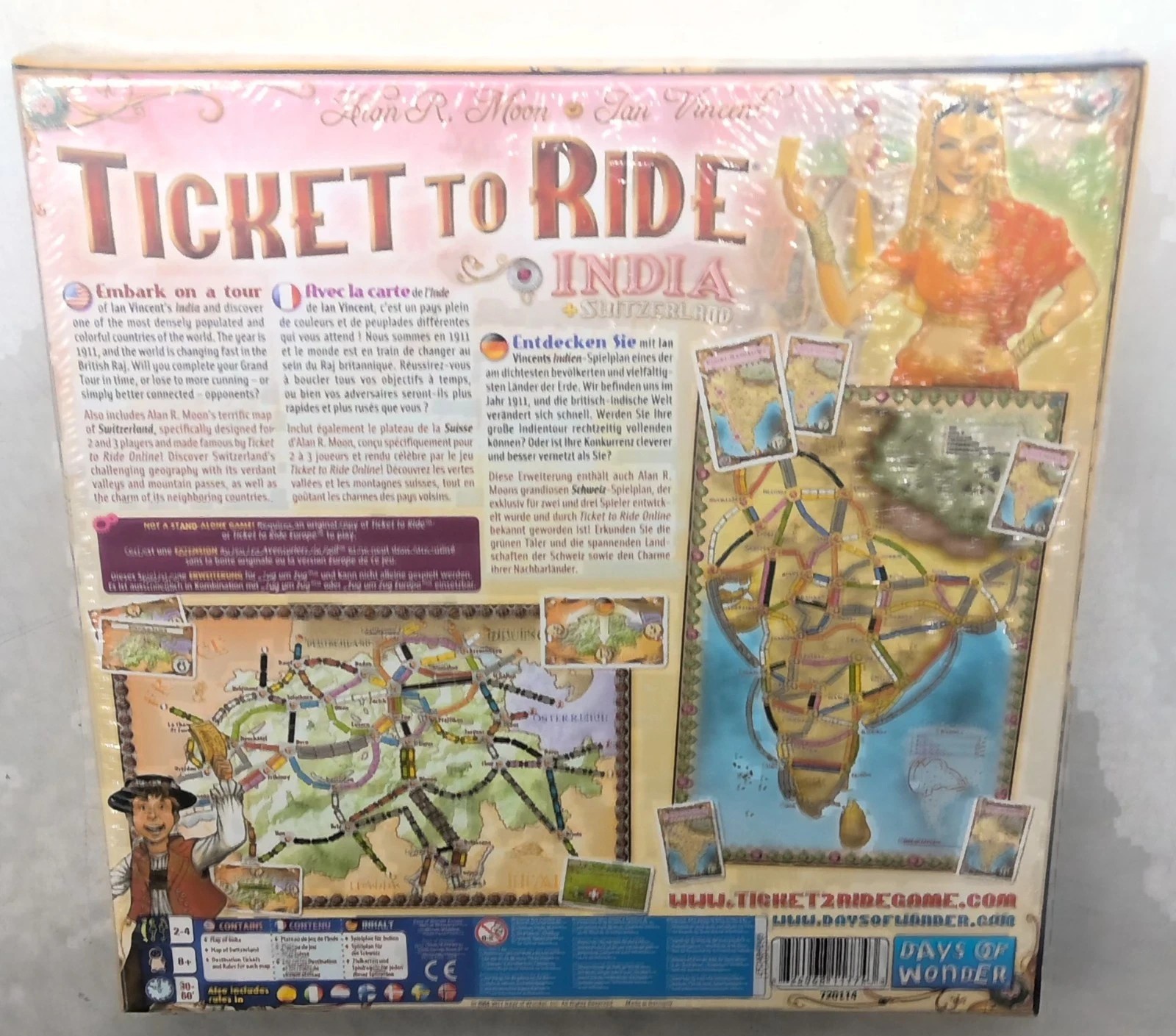 TICKET TO RIDE INDIA & Switzerland board game expansion Brand New & Sealed