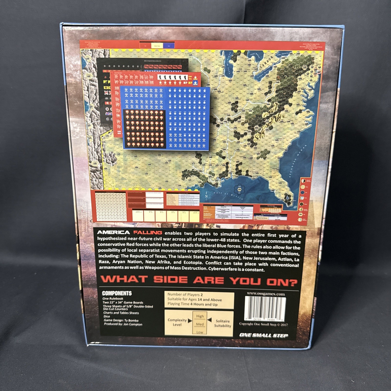 ONE SMALL STEP GAMES AMERICA FALLING Board Game Opened Unpunched