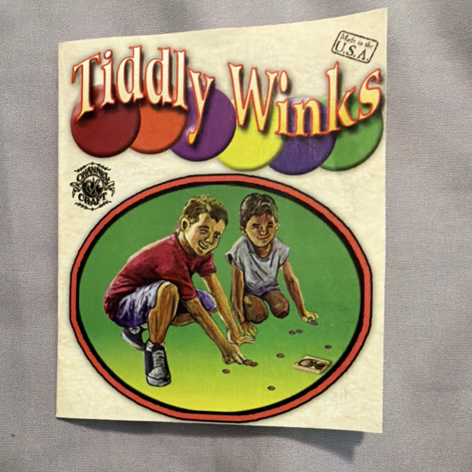 Vintage Tiddly Winks Tin Box Game Set for 2-6 Players
