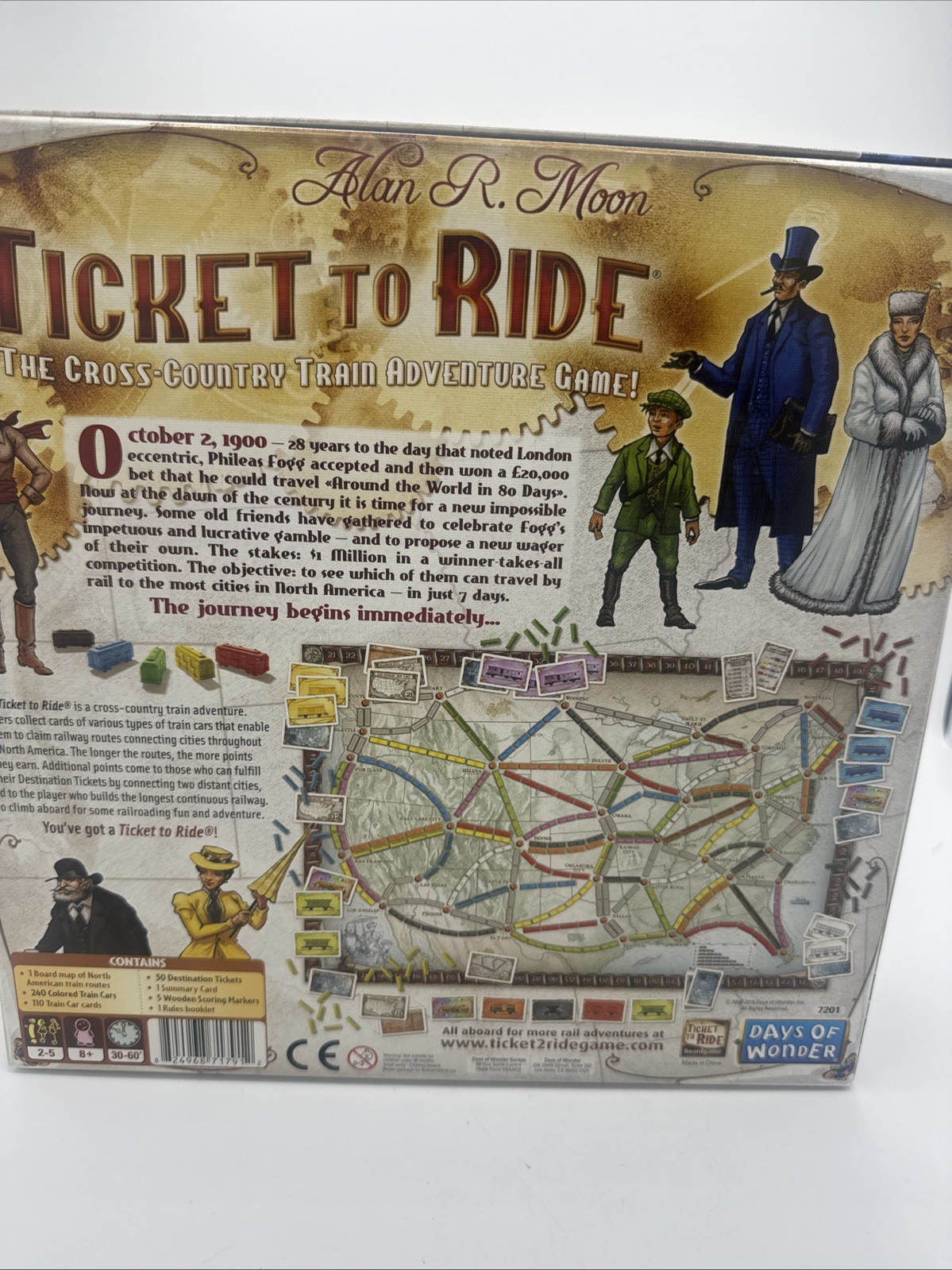 Days of Wonder Ticket To Ride by Alan R Moon Train Adventure Board Game Complete