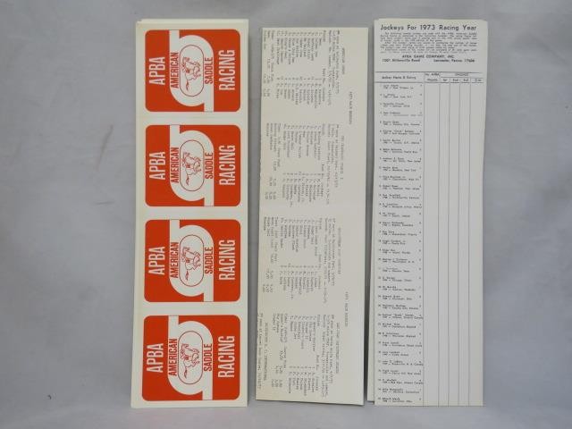 Vintage APBA Sports American SADDLE HORSE RACING Game & 1973 SECRETARIAT Season