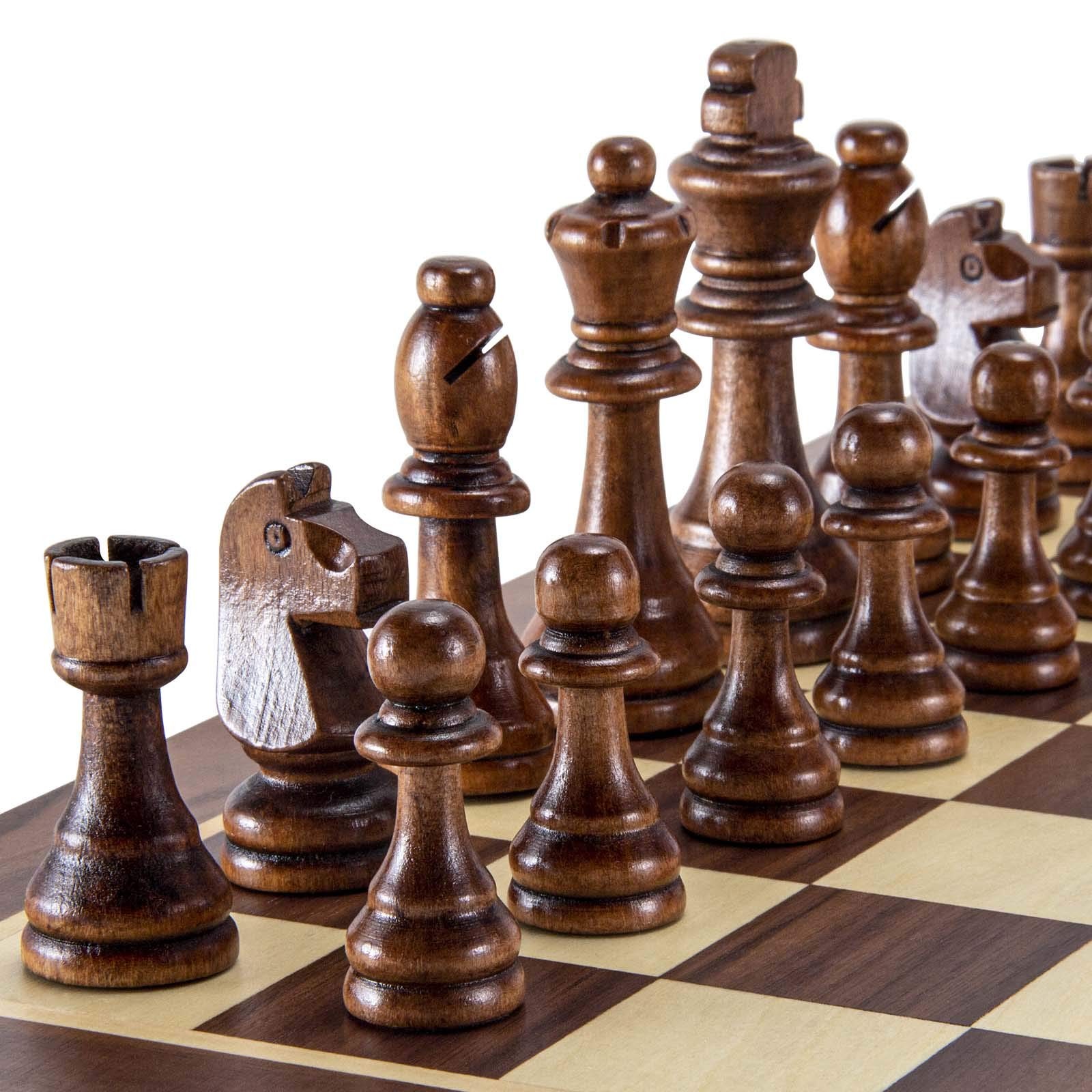 Large Weighted Wood Chess Pieces, 3.5 Inch King, Pieces Only, No Board