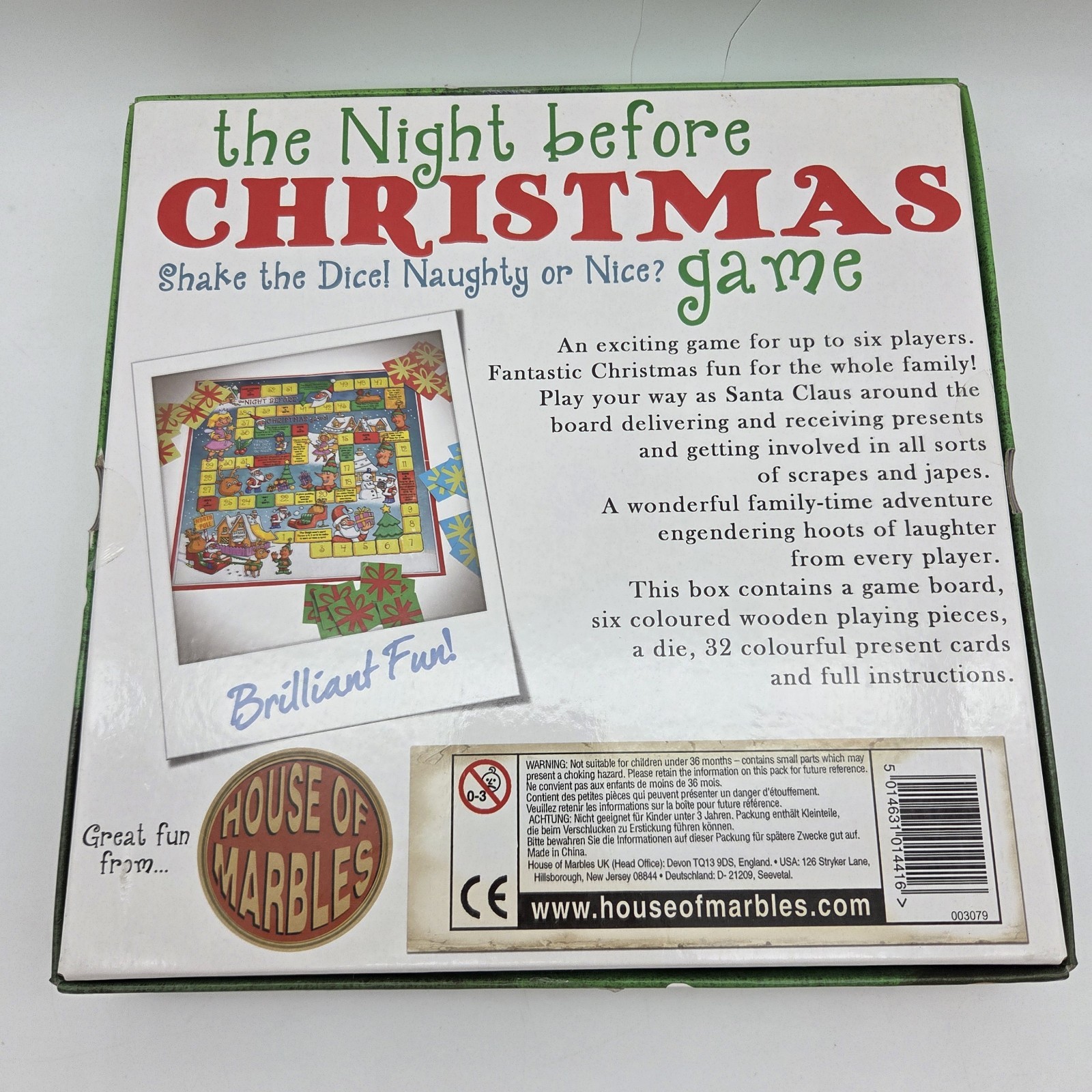 The Night Before Christmas Board Game House Of Marbles Complete- Quick Shipping