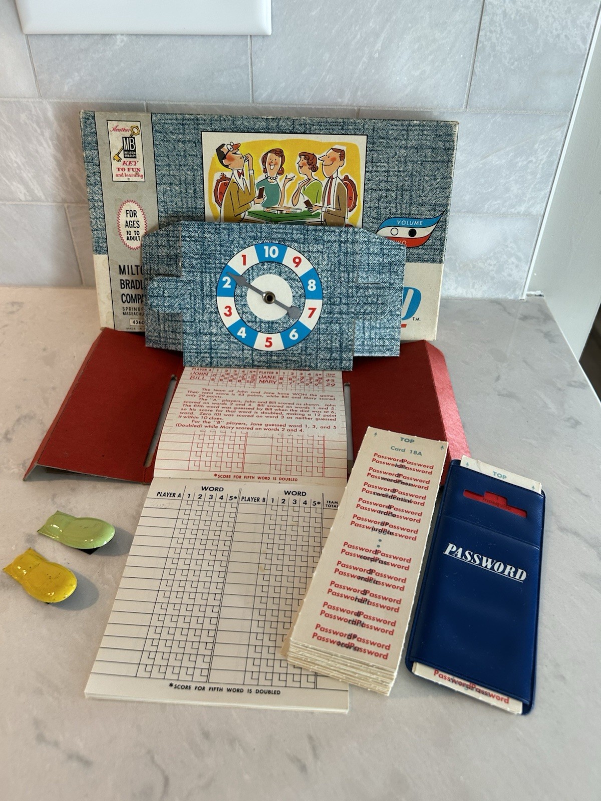Vintage 1962 Password Board Game MB BLUE Box Edition Vol 2 #4260 Complete LC26