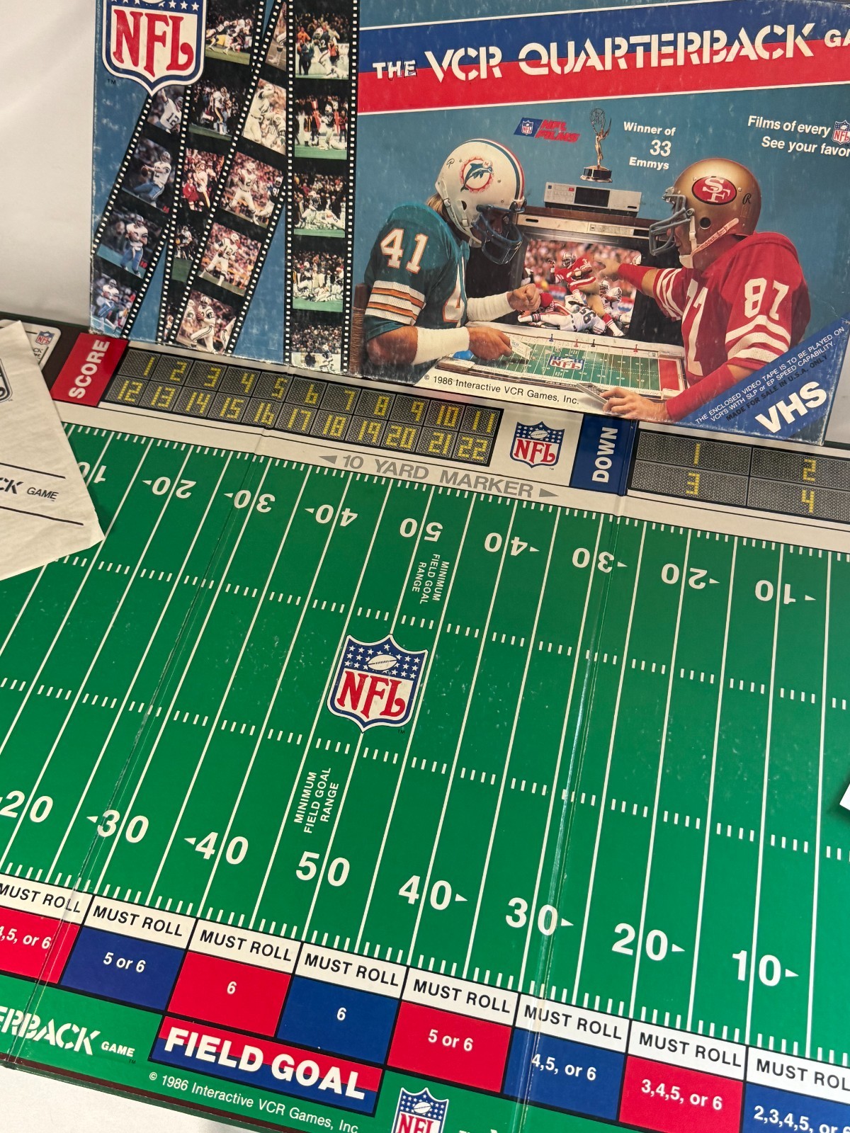 VTG 1986 NFL The VCR Quarterback Board Game VHS Football **Free Shipping**