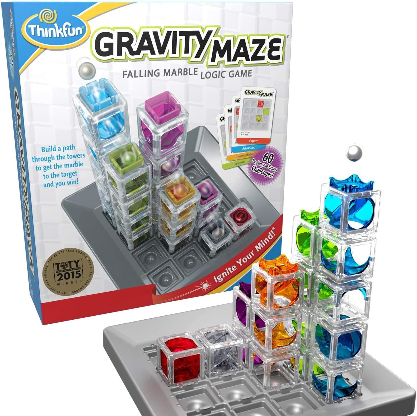 ThinkFun Gravity Maze Falling Marble Challenge Logic Brain Game and STEM Toys fo