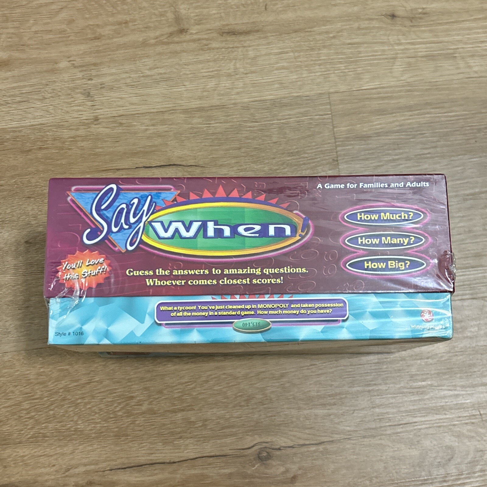 1998 “Say When! A Game for Families and Adults” – New & Sealed!