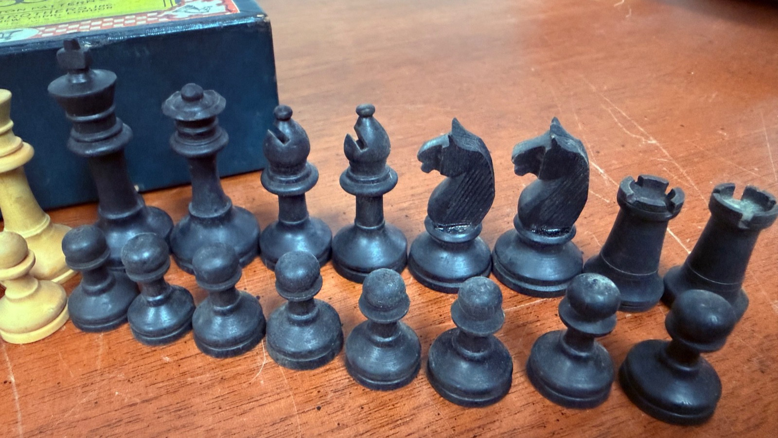 Vintage Wood Chess Set, Parker Brothers, Made in France, 2.25″ King