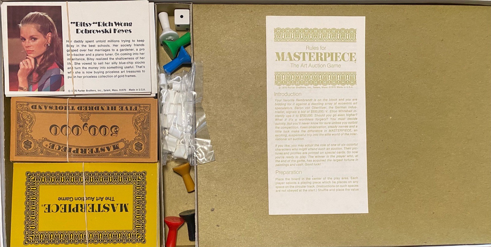 Parker Brothers 1970 MASTERPIECE ART AUCTION GAME Comp. & UNPLAYED GREAT 4 GIFT