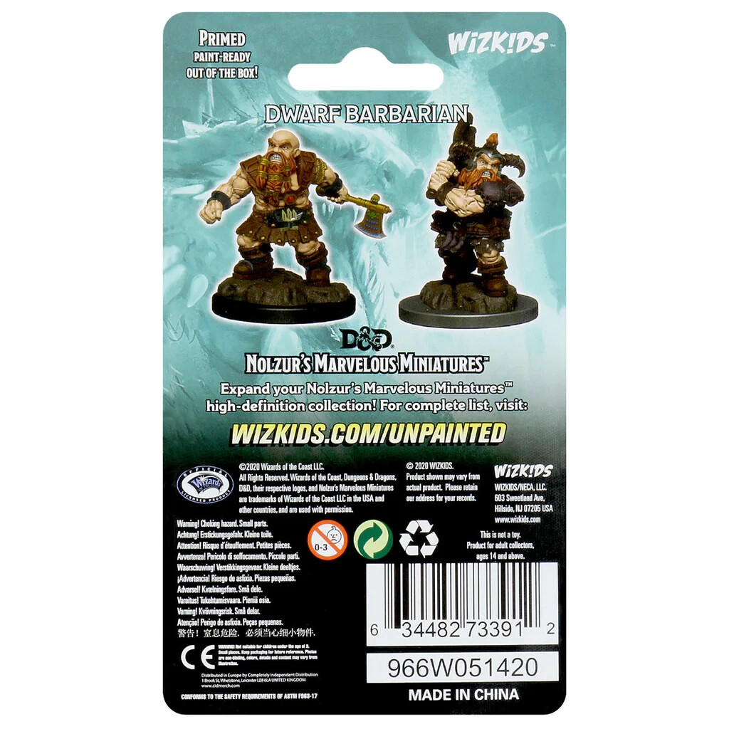 DUNGEONS & DRAGONS MARVELOUS MINIATURES ~ DWARF MALE BARBARIAN