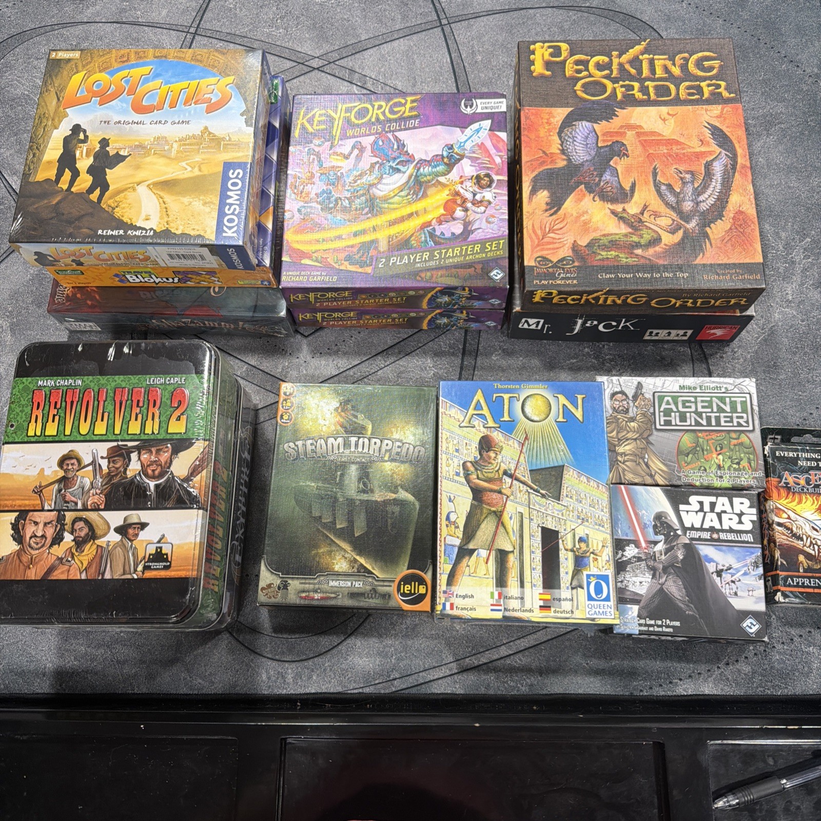2 Player 14 Board Game Lot, Couples Aton Lost Cities Mr Jack Blokus Keyforge