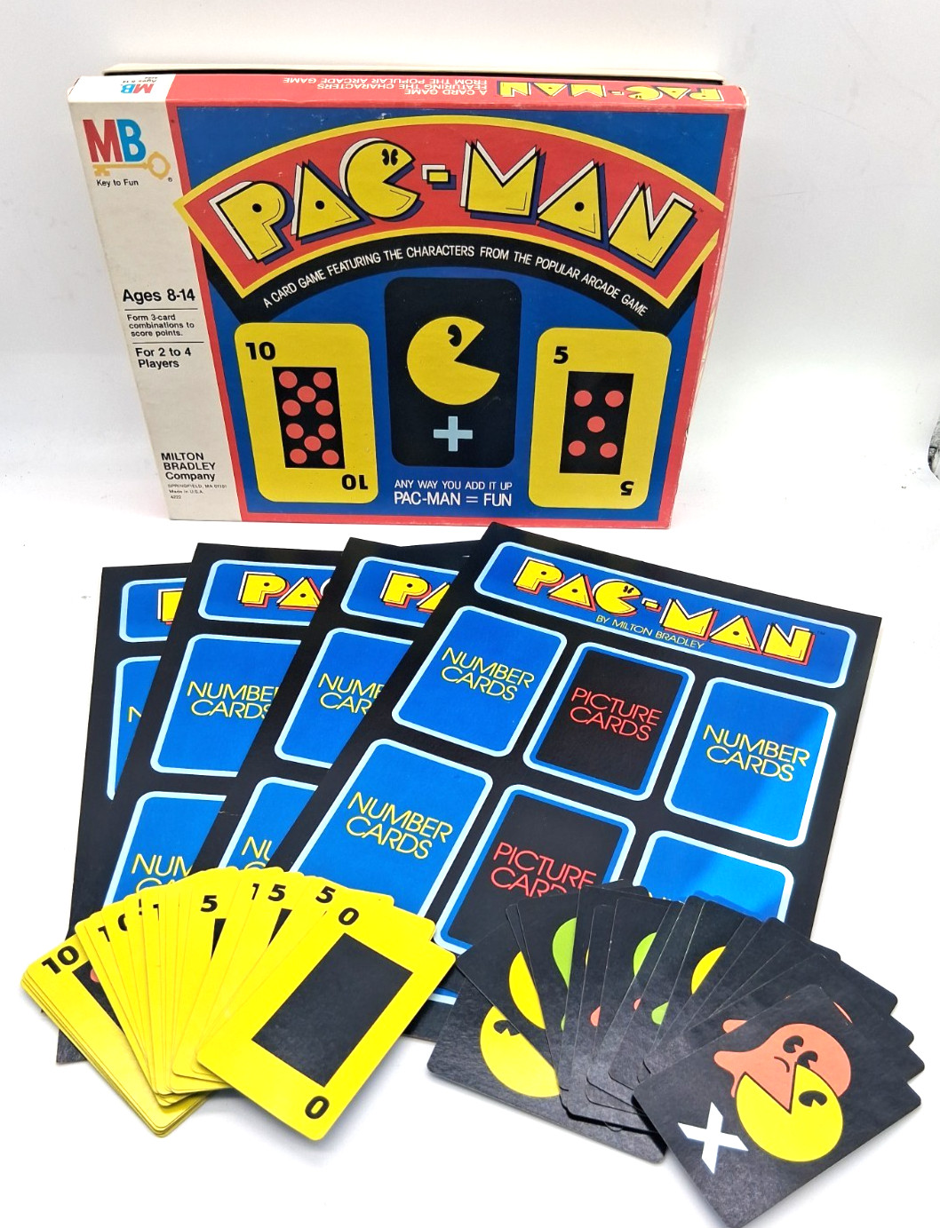Vintage 1982 Pac-Man Card & Board Game Milton Bradley Complete Arcade Classic