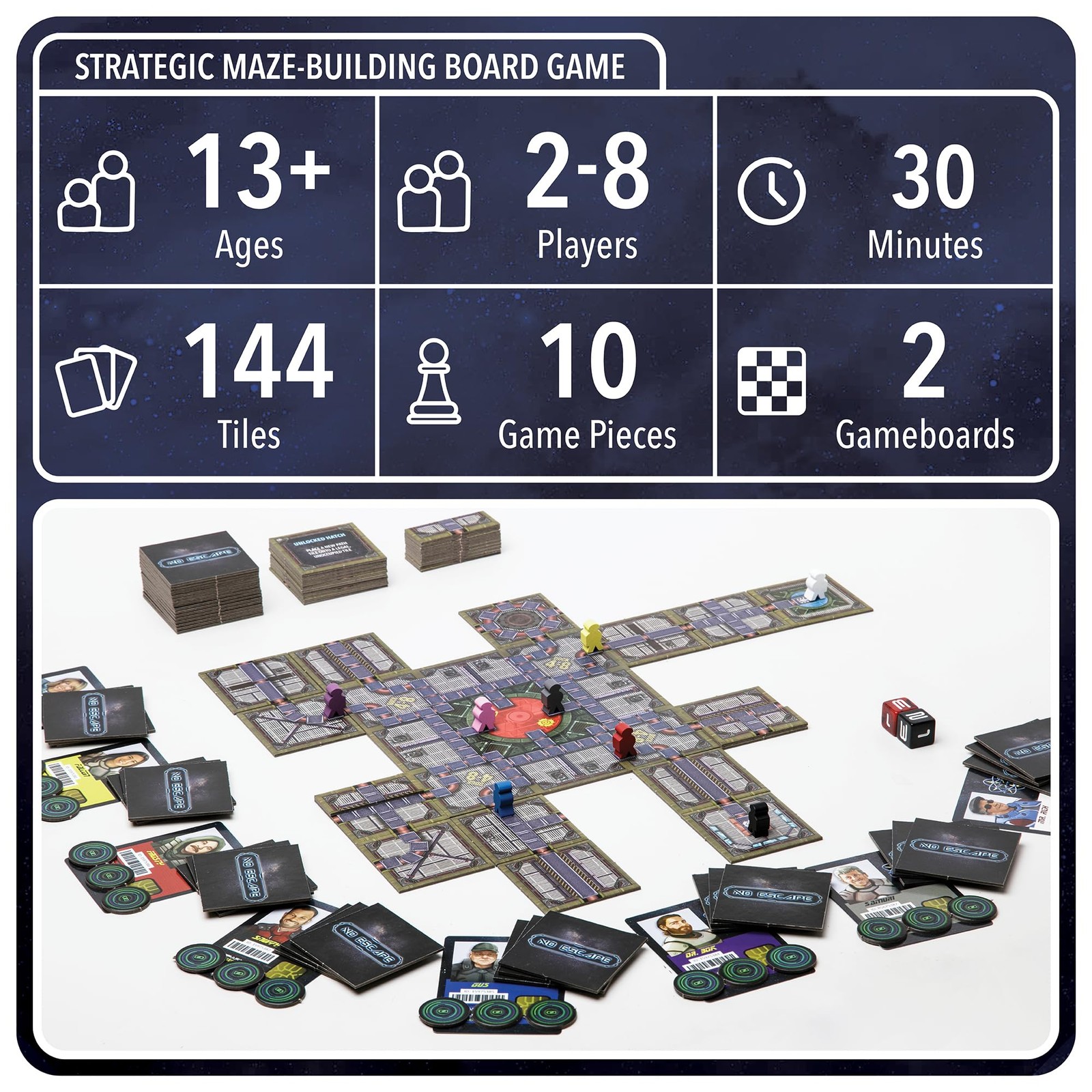 No Escape Board Game – Strategy Board Games for Adults, Family Games, Party G…