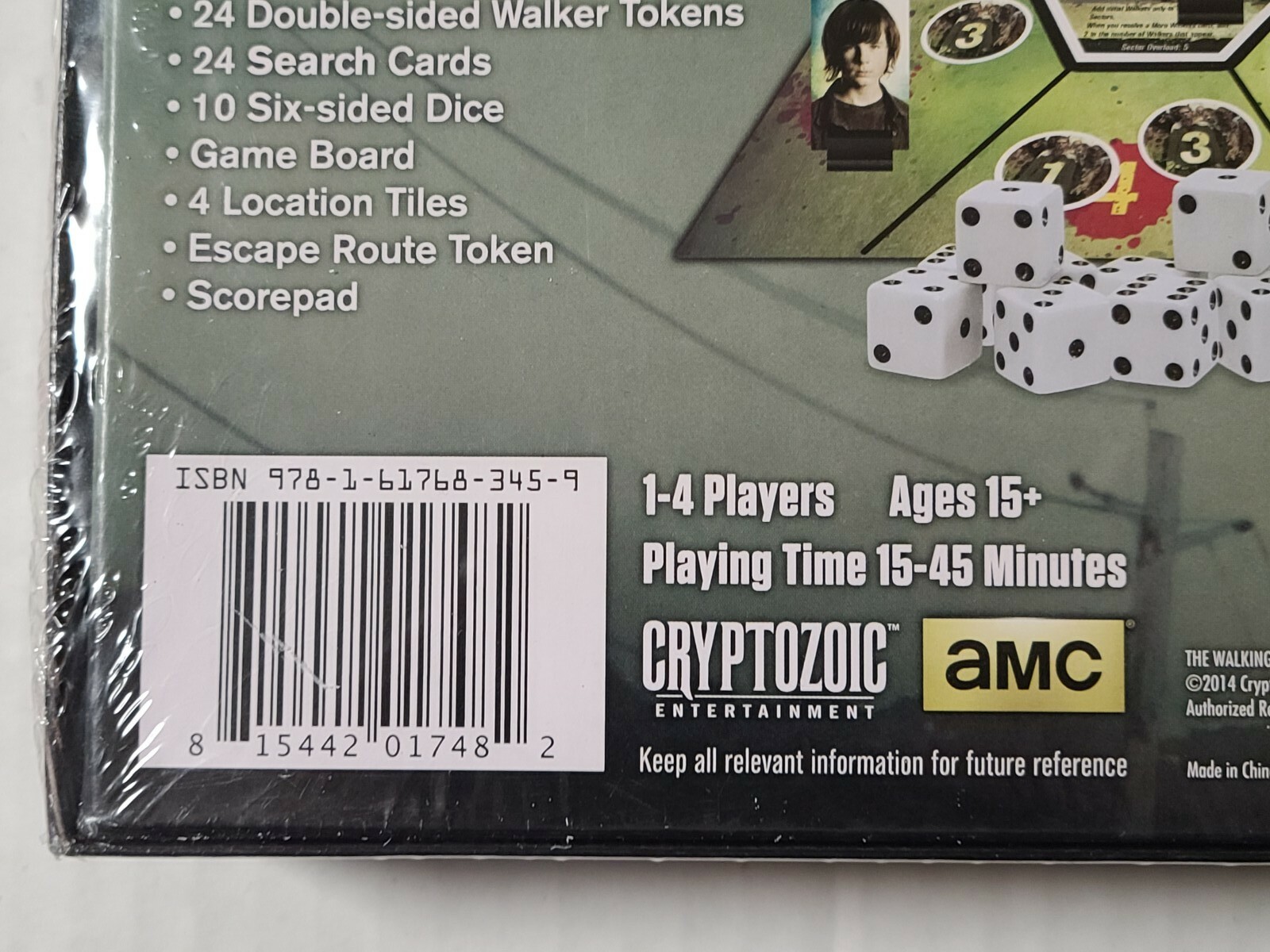 AMC The Walking Dead “Don’t Look Back” Dice Game Cryptozoic 2014 4-Player Zombie