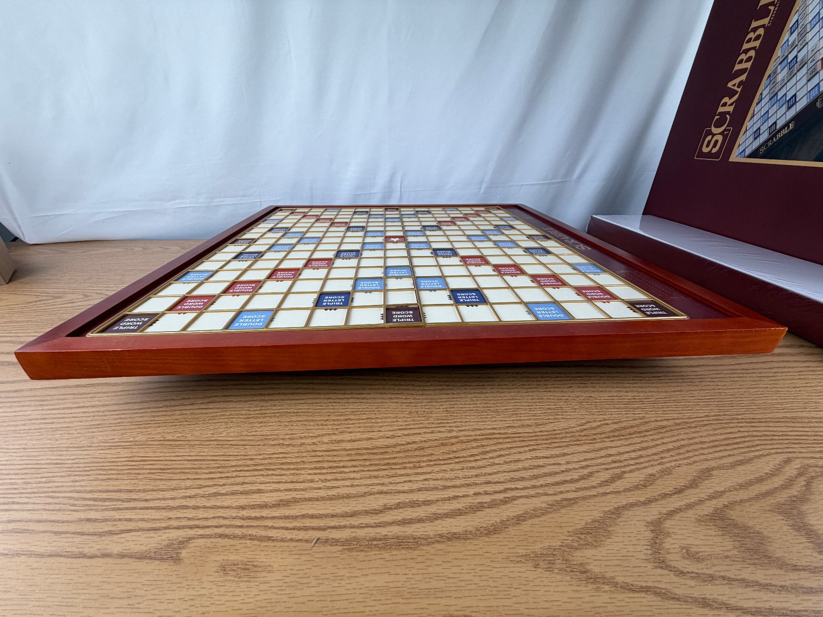 Scrabble Giant Deluxe Wooden Edition Turntable Board Game Open Box Item