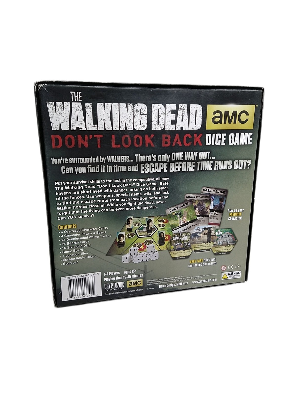 The Walking Dead DON’T LOOK BACK Dice Game COMPLETE CRYPTOZOIC 2014