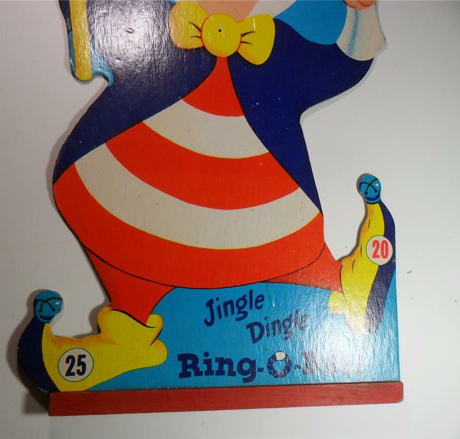 VINTAGE 1955 JINGLE DINGLE RING O BELL RING TOSS HARETT-GILMAR GAME