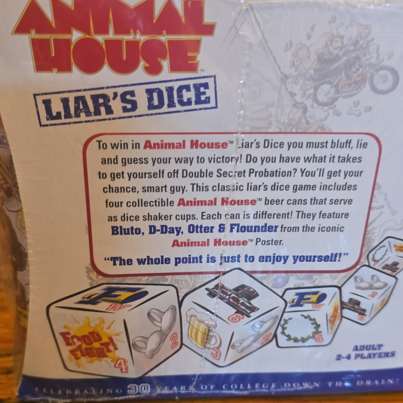Animal House Liar’s Dice Complete Game Custom Dice, Adult 2-4 Players 17+
