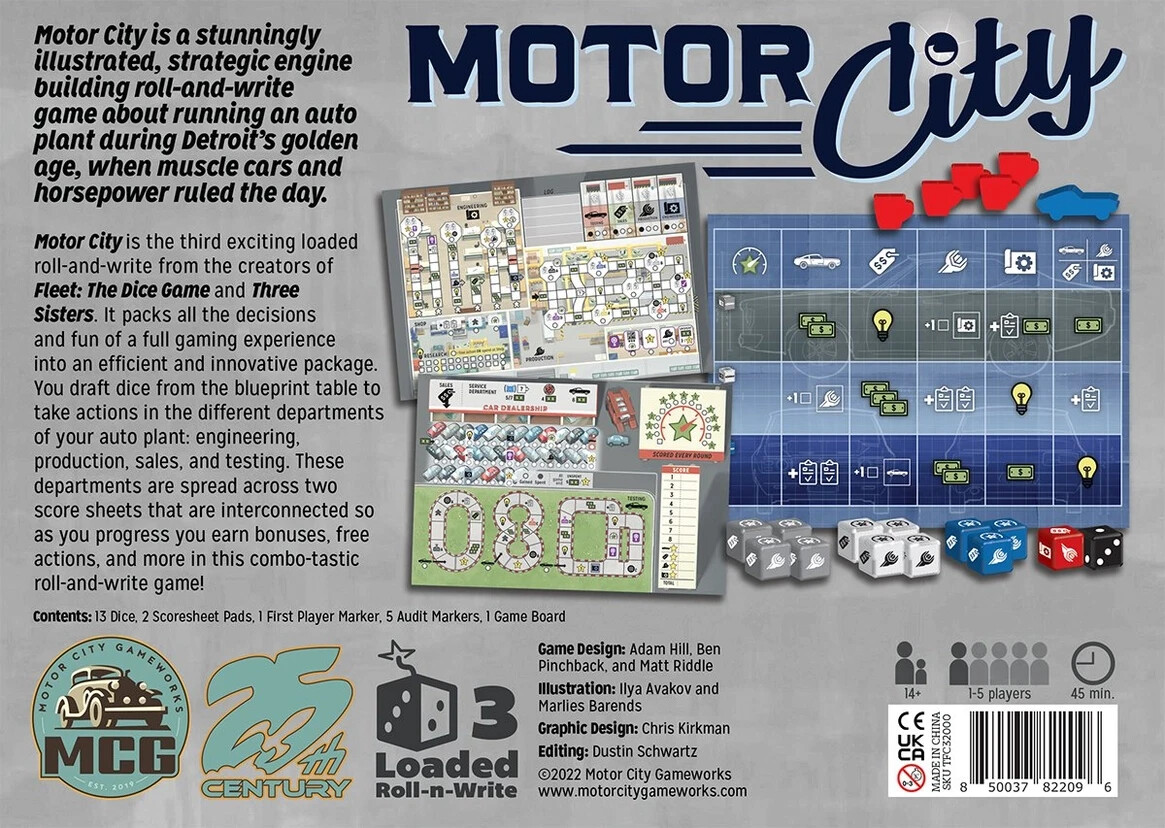 🎲🚗 NIS – Motor City – ROLL N WRITE Automotive Empire Game 🚗🎲