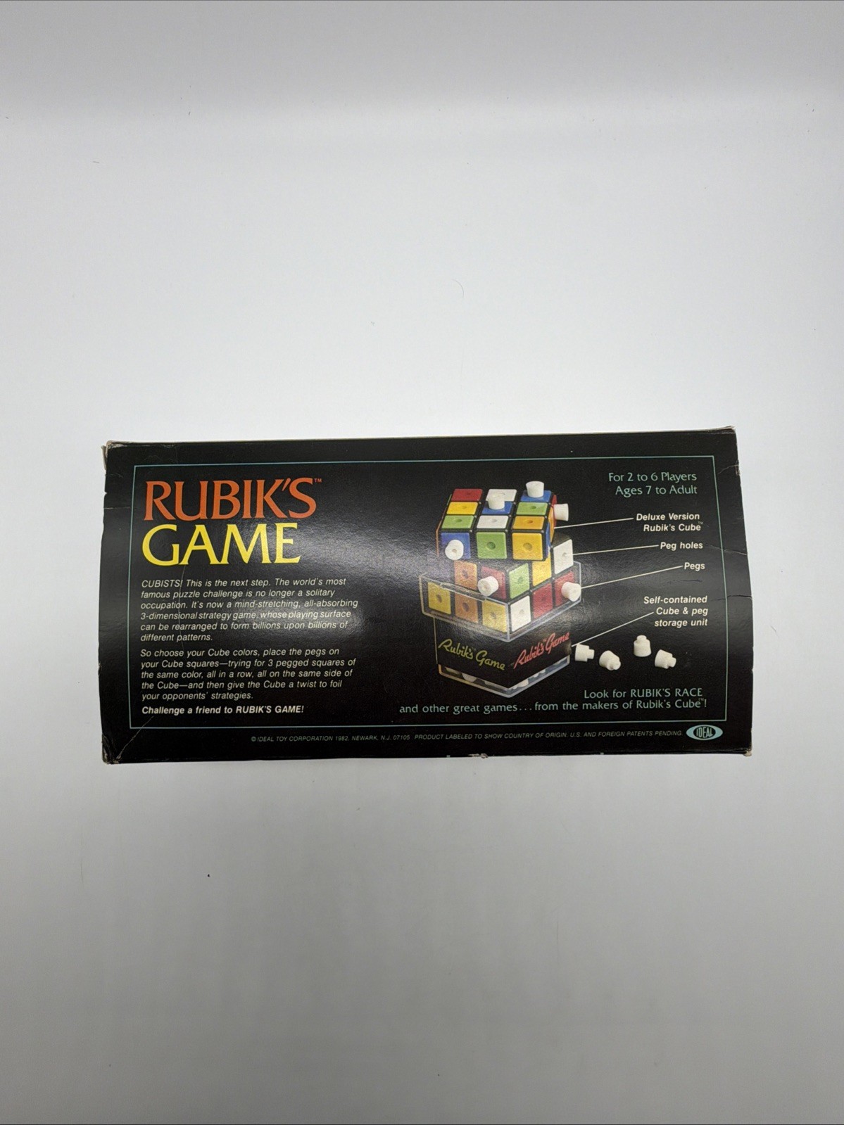 Vintage 1982 Ideal Corp RUBIK’S GAME Peg Toy Complete: Cube, Original Box, Rules