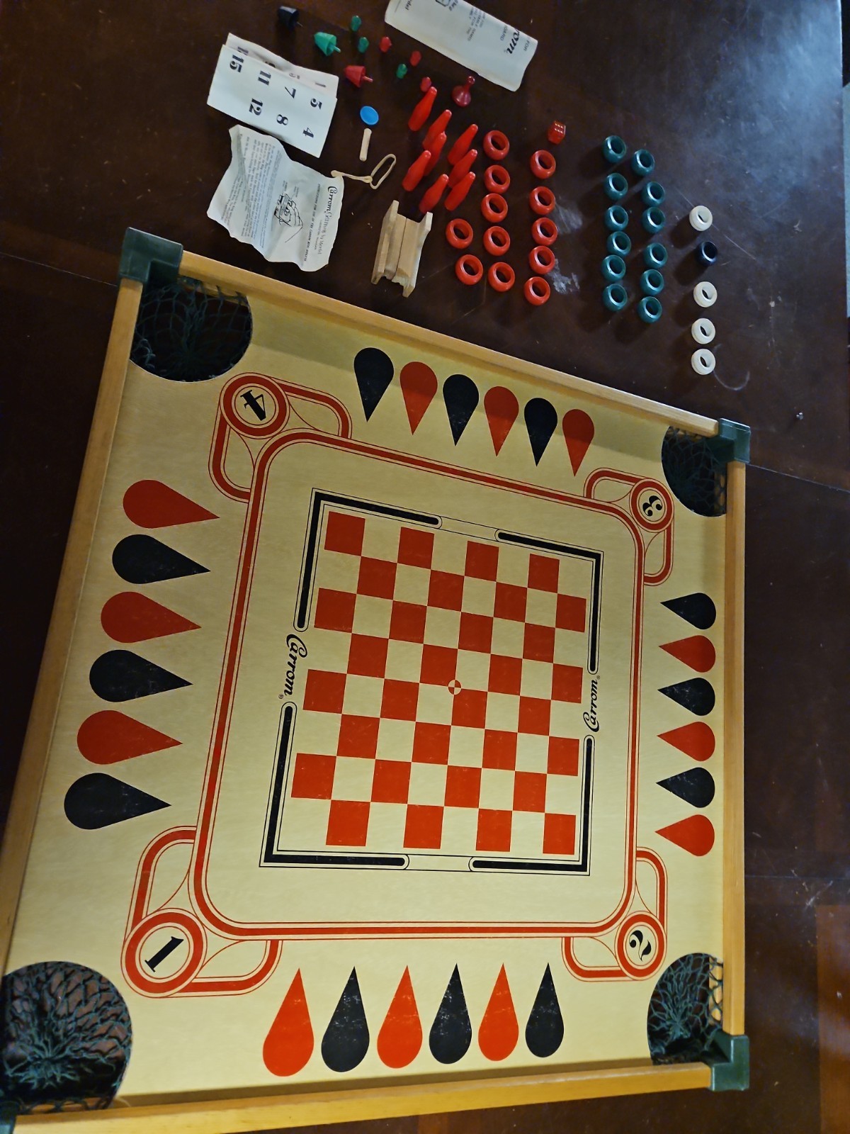 Vintage 1970 Carrom Game Board Table Model No. 108RS.