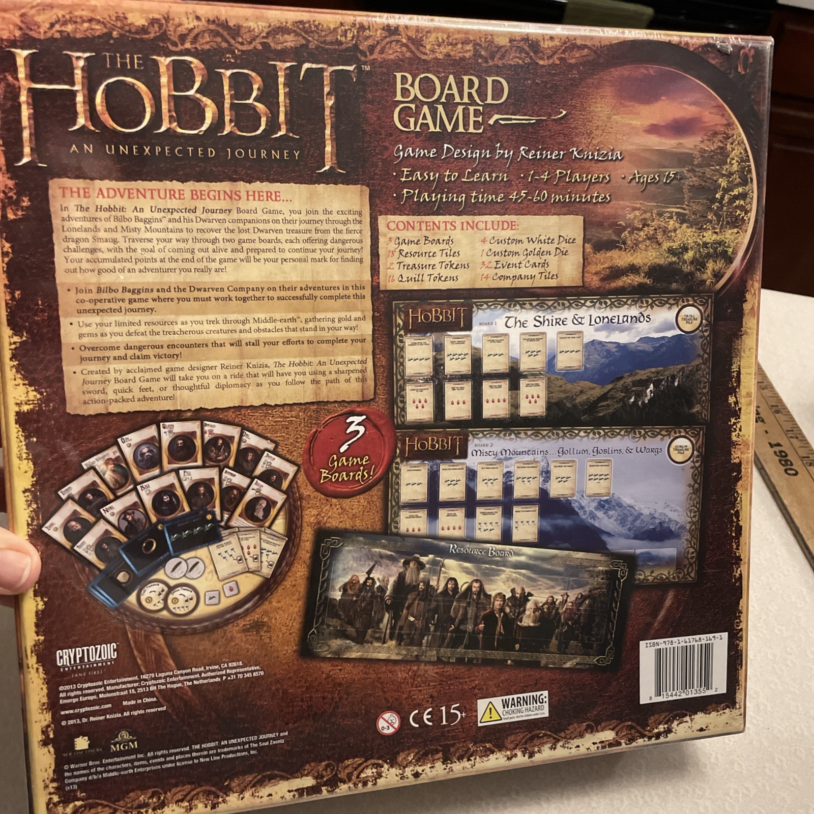 2013 The Hobbit An Unexpected Journey Board Game Cryptozoic BRAND NEW Sealed