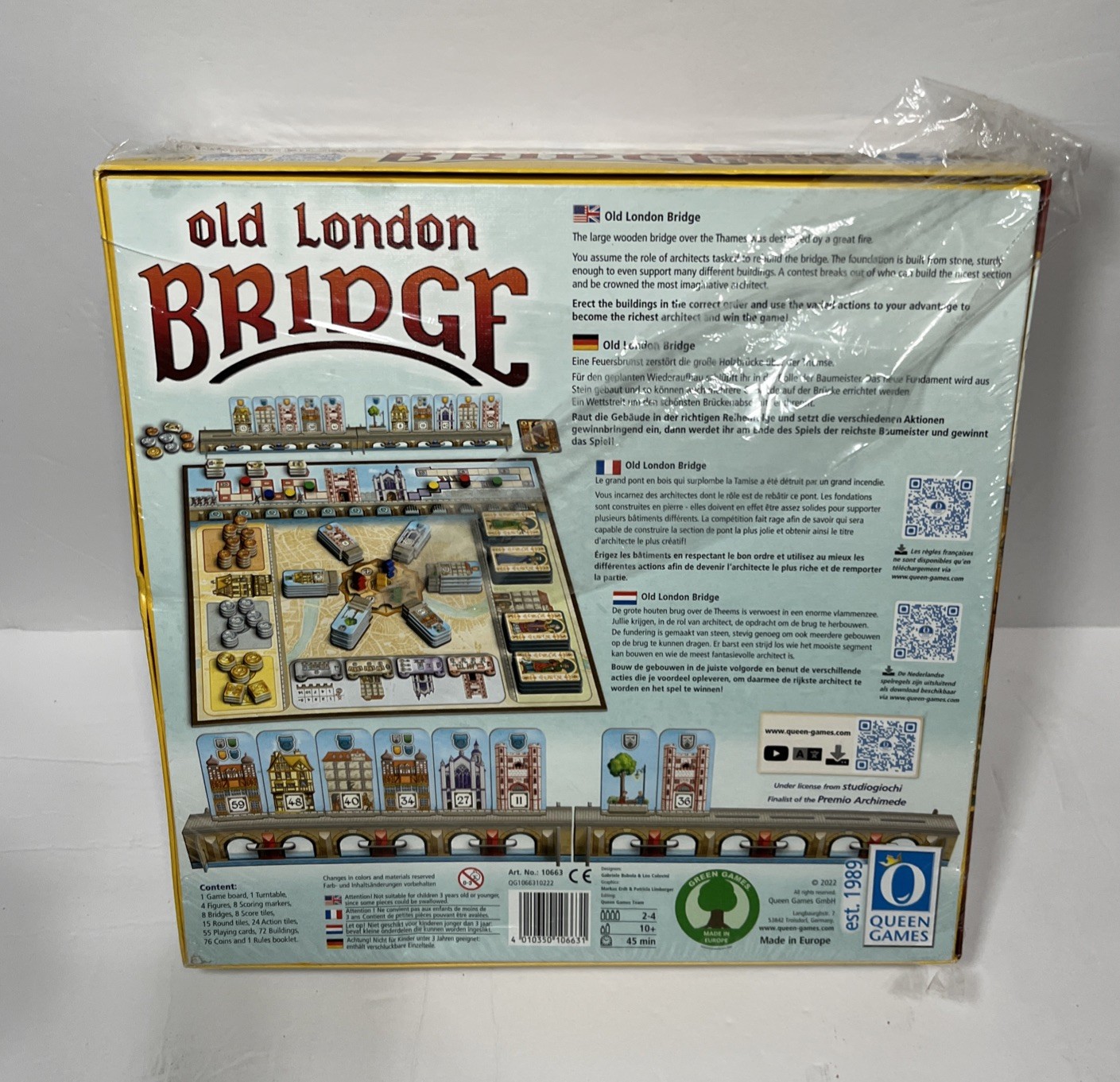 Old London Bridge ~ Queen Games Strategy Multiplayer Board Game NEW SEALED
