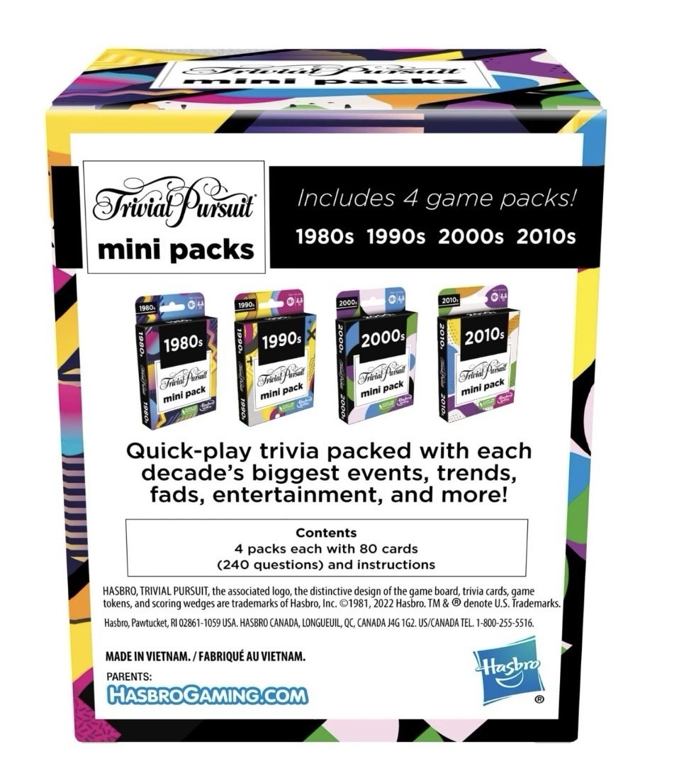 Hasbro Gaming Trivial Pursuit Mini Packs Multipack, Fun Trivia Questions