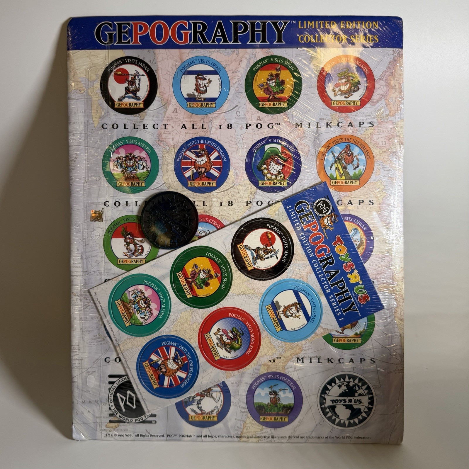 Vintage Pog Gepography 1995 Limited Edition Collector Series Milkcaps Toys R Us