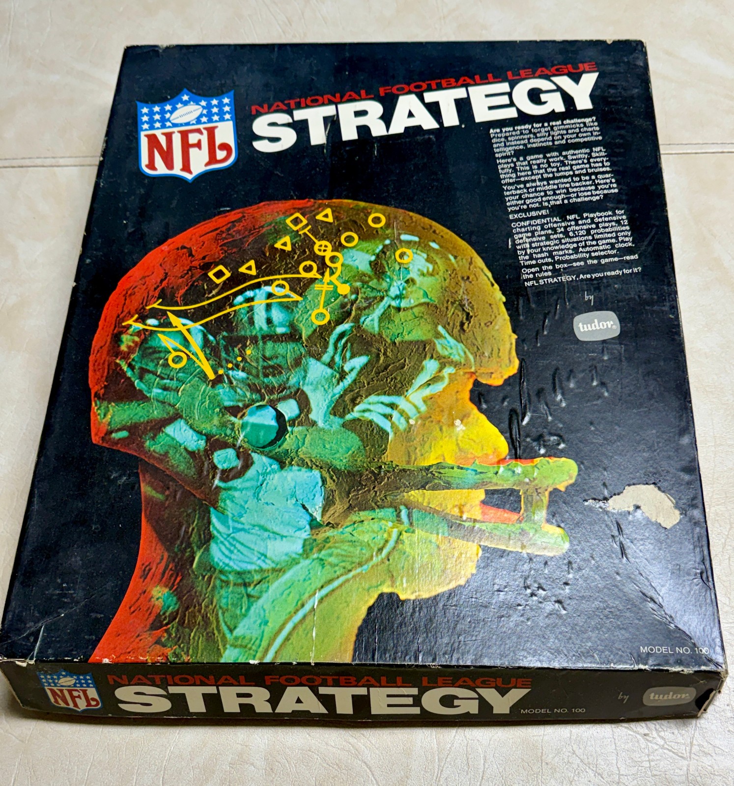 Vintage 1972 Tudor NFL Strategy Game Model 100 100% Complete All Parts Verified