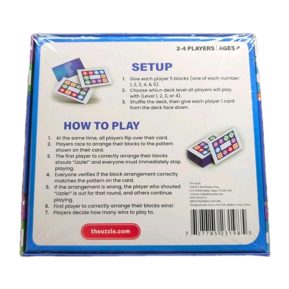 NEW The Uzzle Board Game, Family Board Games for Children & Adults Sealed