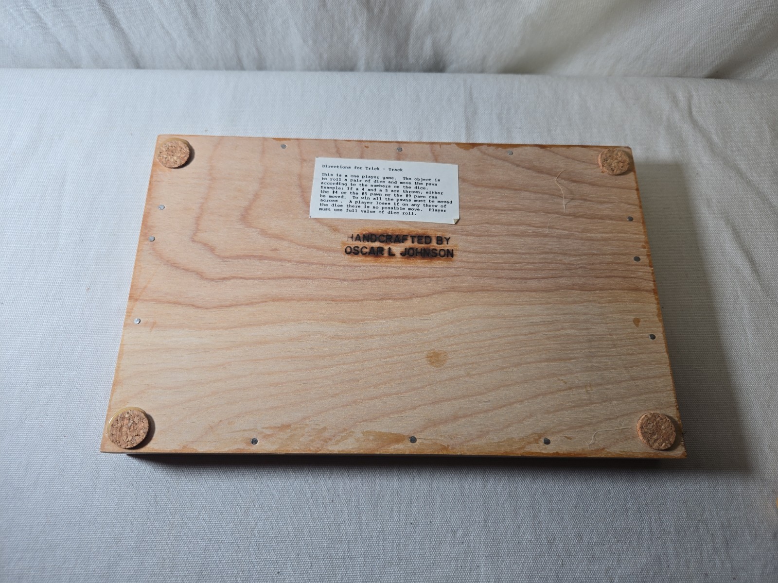 Trick-Track Handcrafted Vintage Gambling Wood Dice Game – Oscar L Johnson
