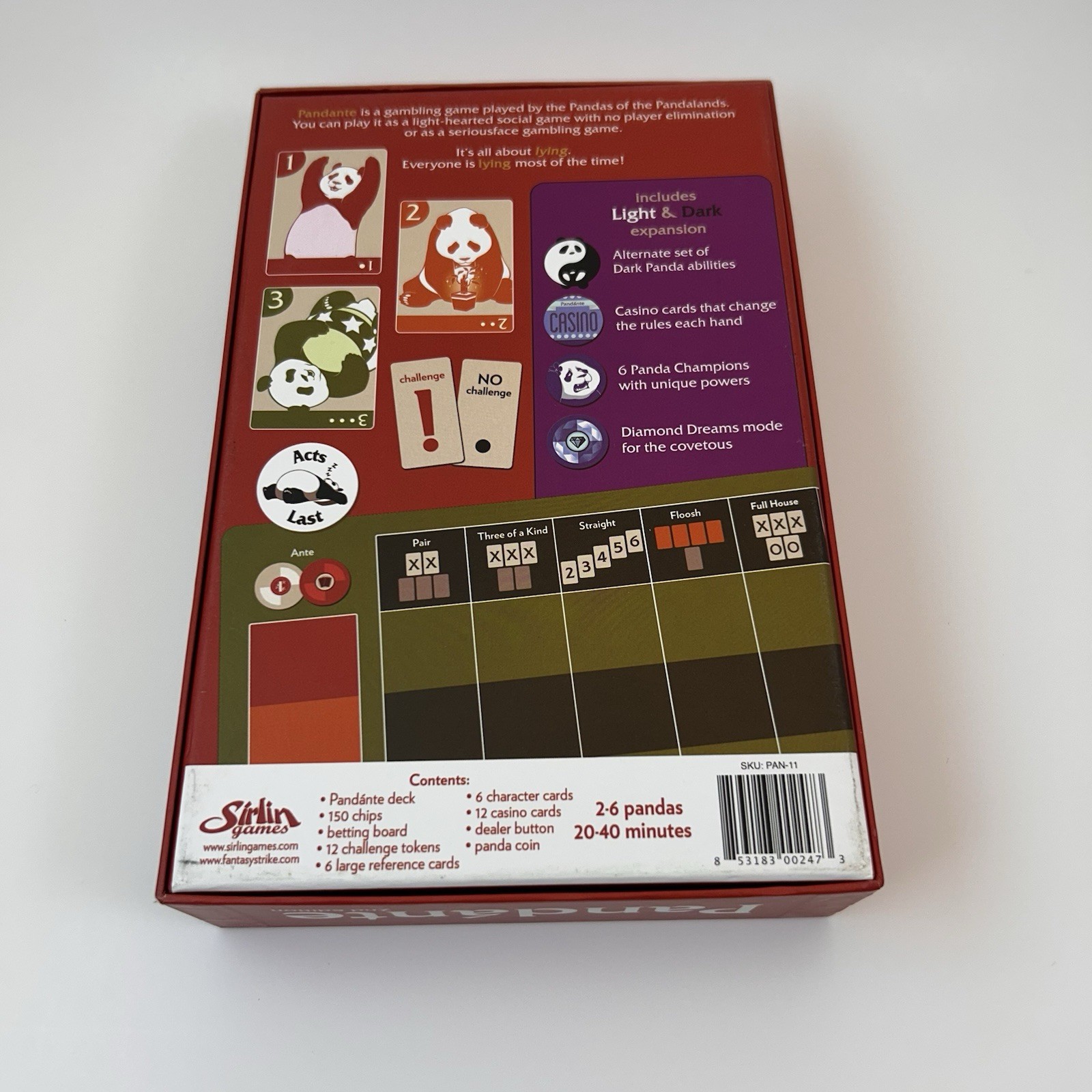 Pandánte 2nd Edition Game with Light & Dark Expansion Sirlin Games