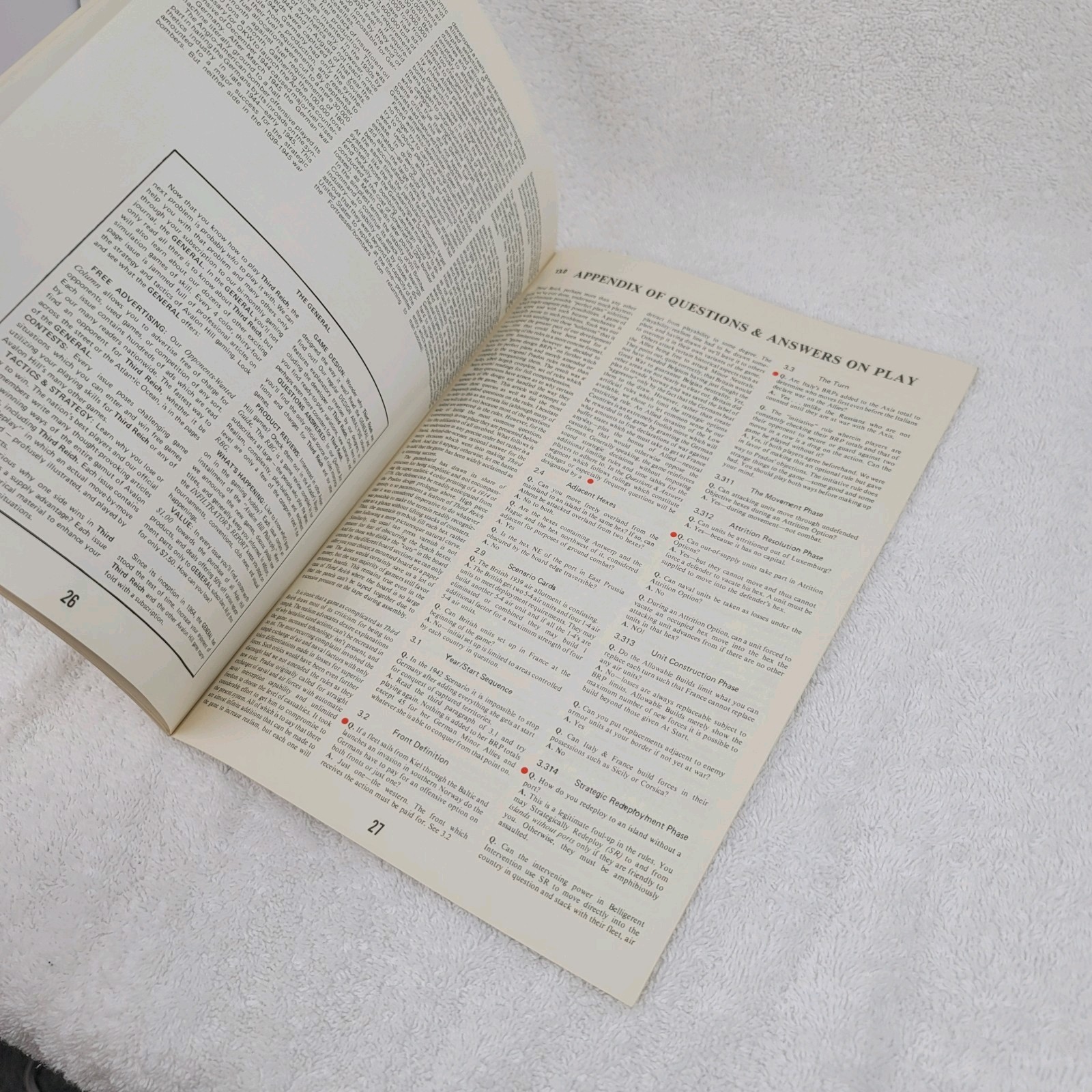 Rise & Decline Third Reich Vtg Game Parts Instruction Manual Only Very Good