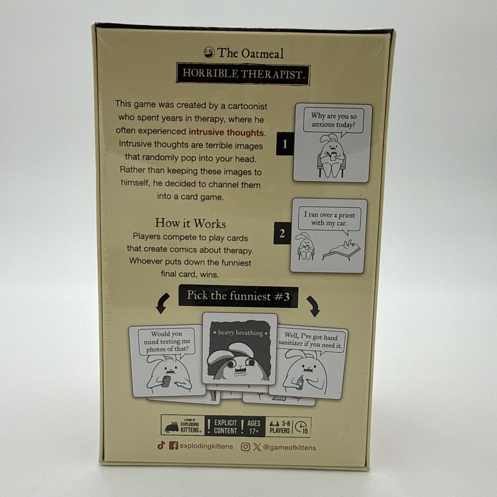 Horrible Therapist Adult Party Game Ages 17+ Mature Humor Card Game New Sealed!