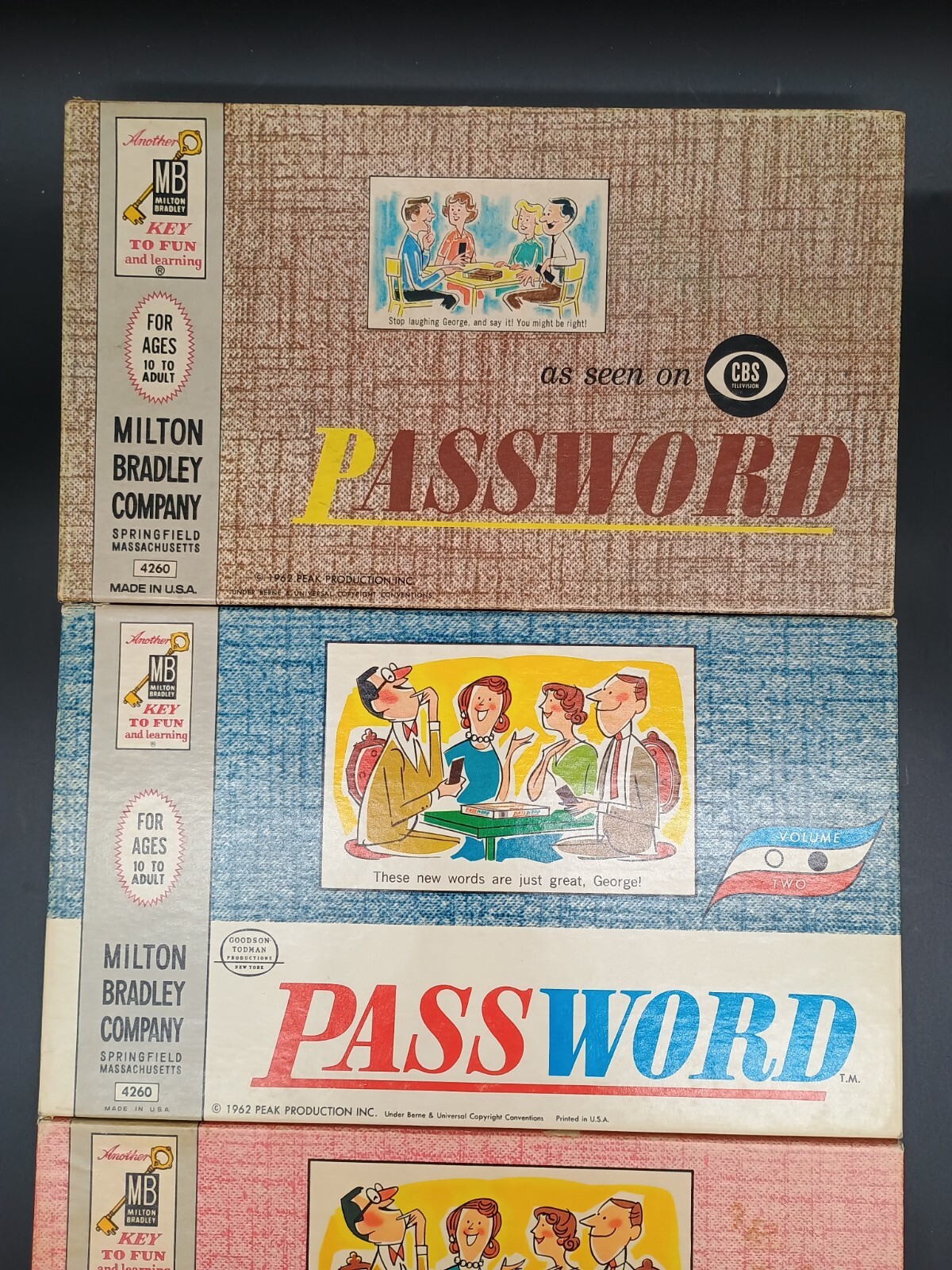 Password Game 4260 by Milton Bradley 4 Volumes 1, 2, 3 & 5 VINTAGE 1960s