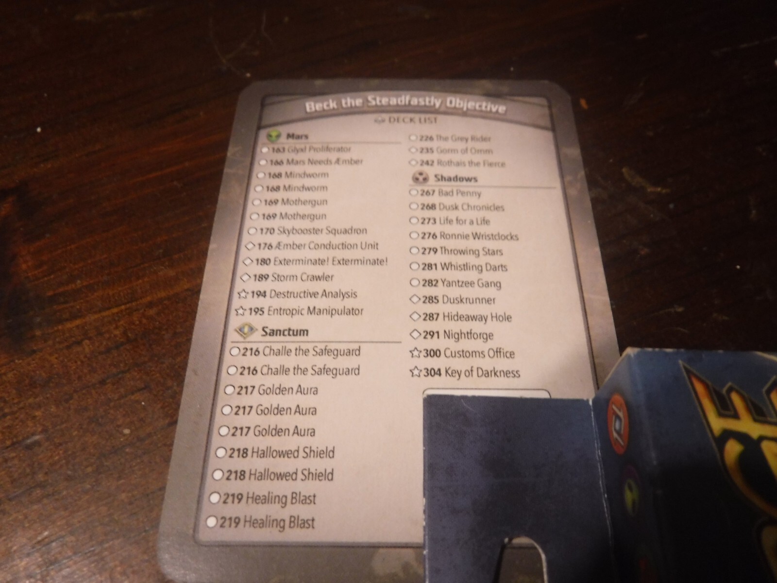 Keyforge decks, first two series, lot of 6, Open/Complete