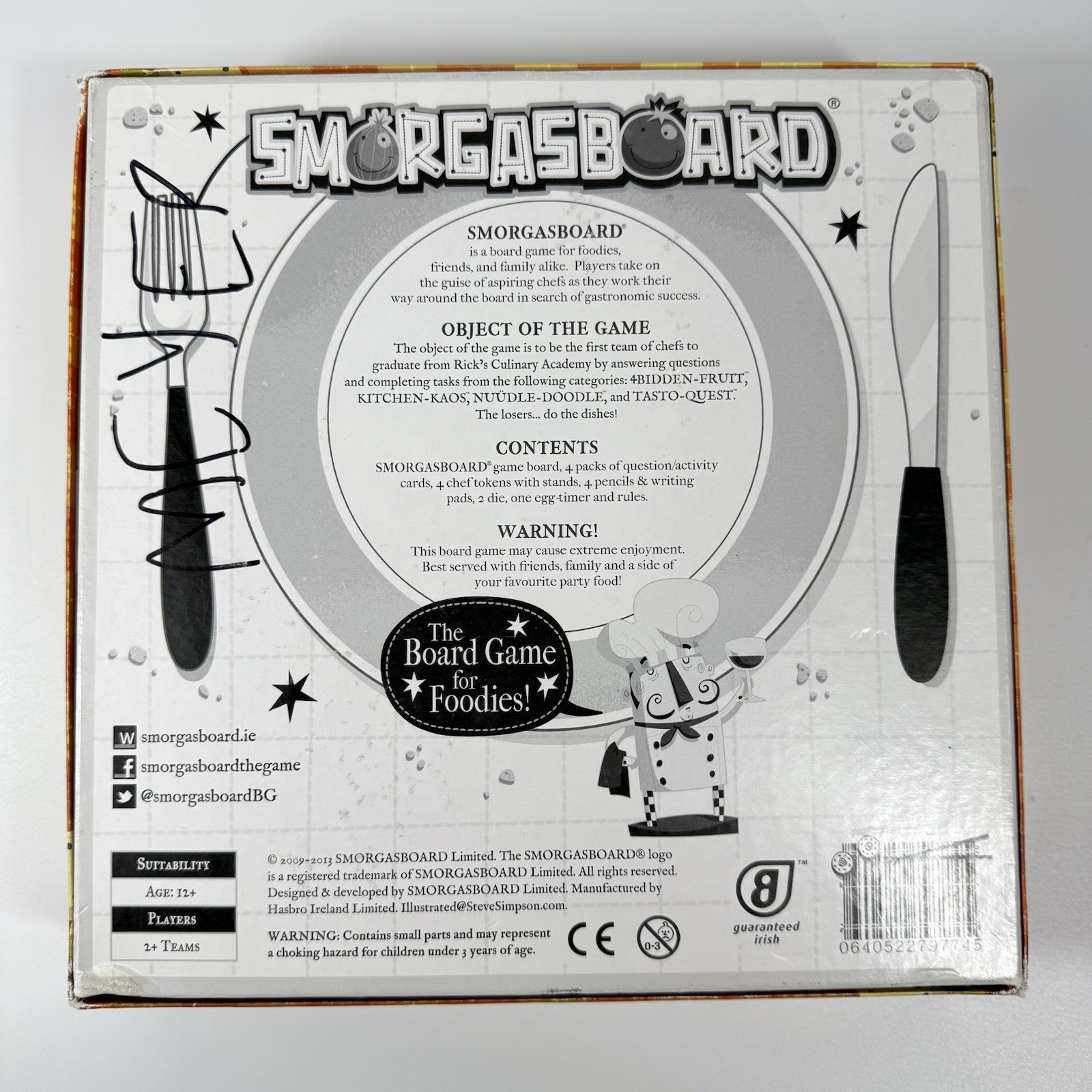 Smorgasboard Game 2013 Guaranteed Irish, Board Game For Foodies, See Description