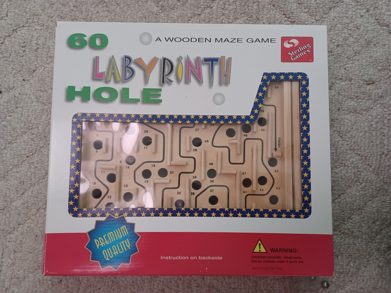 Sterling Games 60 Hole Wooden Labyrinth Game Complete