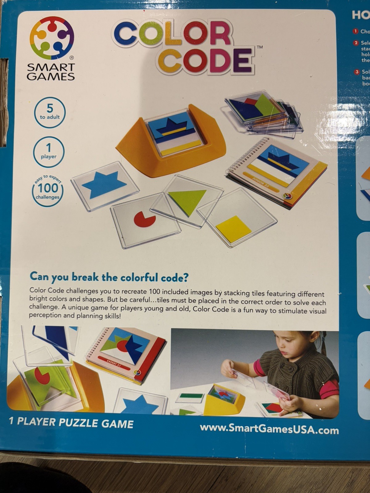 SmartGames Color Code Puzzle Game 1 Player Brain Teaser Logic 100 Challenges 5+