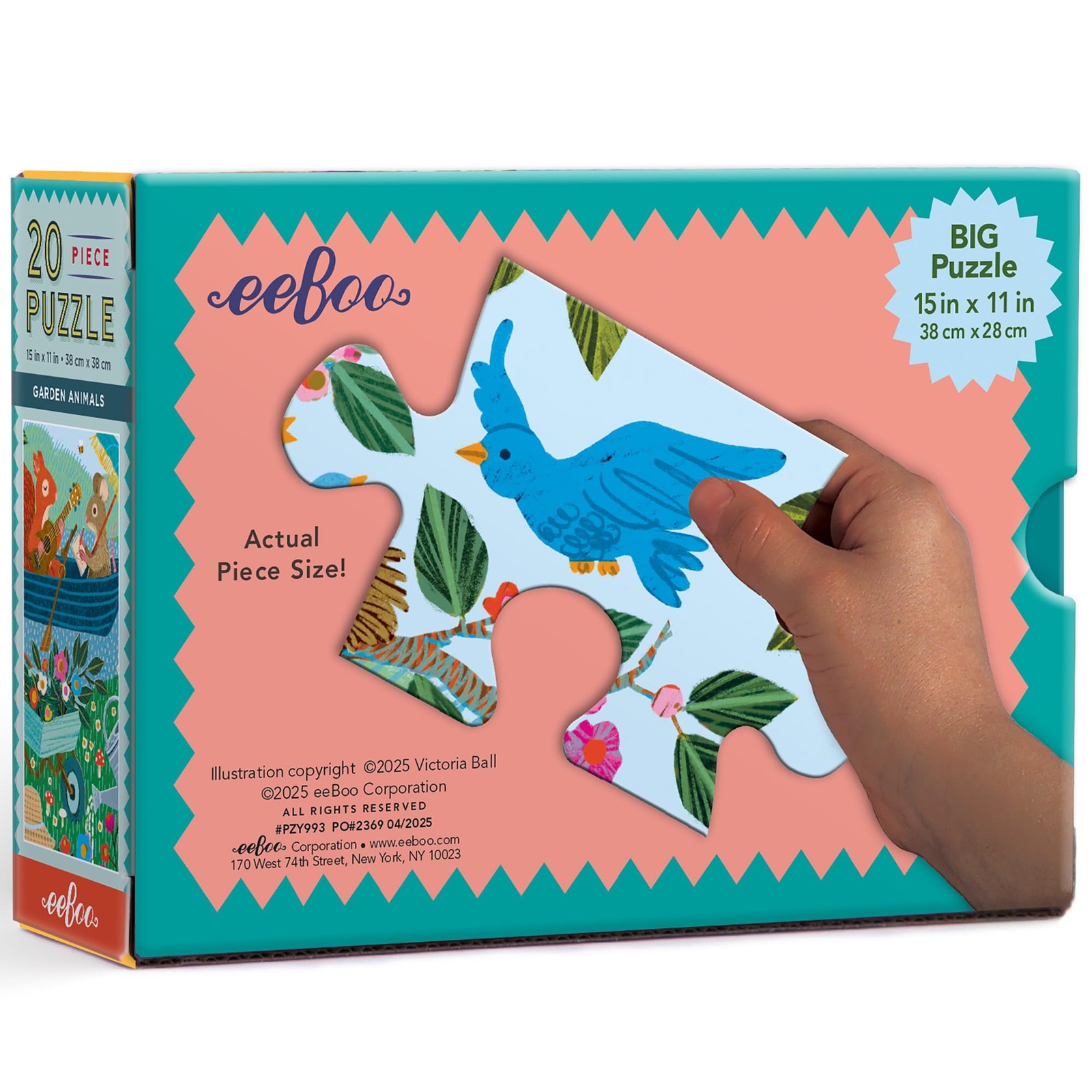 Jigsaw Puzzle 20 Piece Garden Animals Large Pieces Children eeBoo Childrens