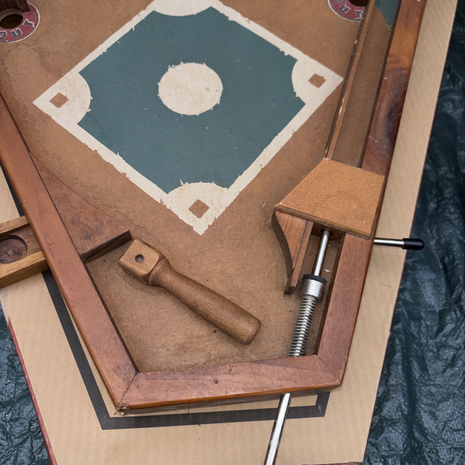 Old Century Wooden Baseball Pinball Style Game LARGE 2003 See Description