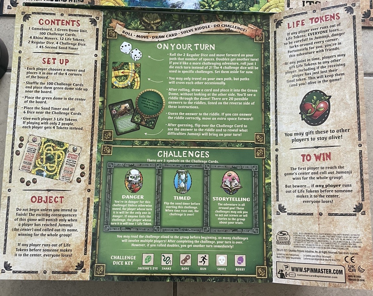 Jumanji the Game Real Wooden Box Edition of the Classic Adventure Board Game