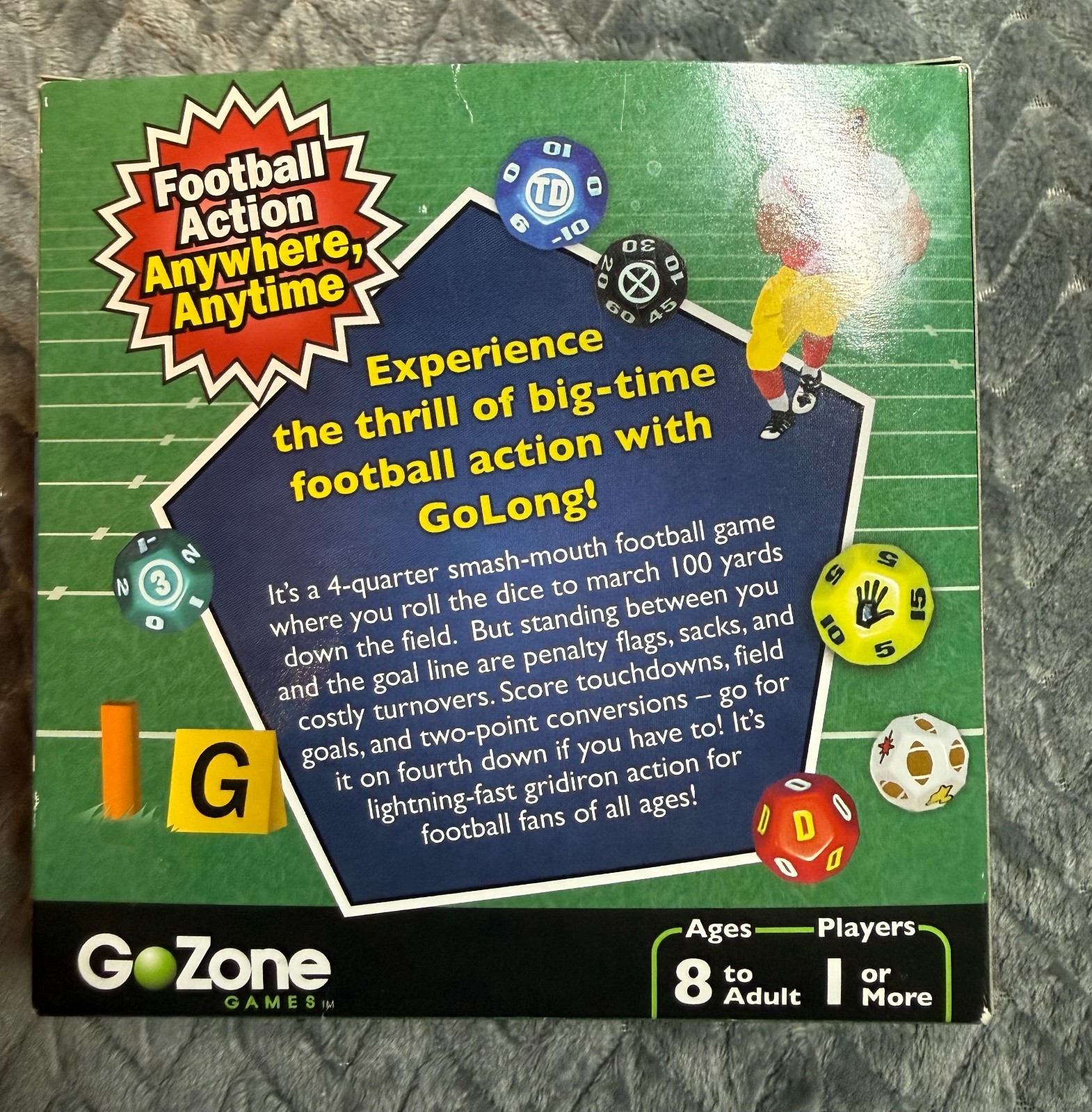 GoLong! Football Dice Game Travel Edition GoZone Games Complete