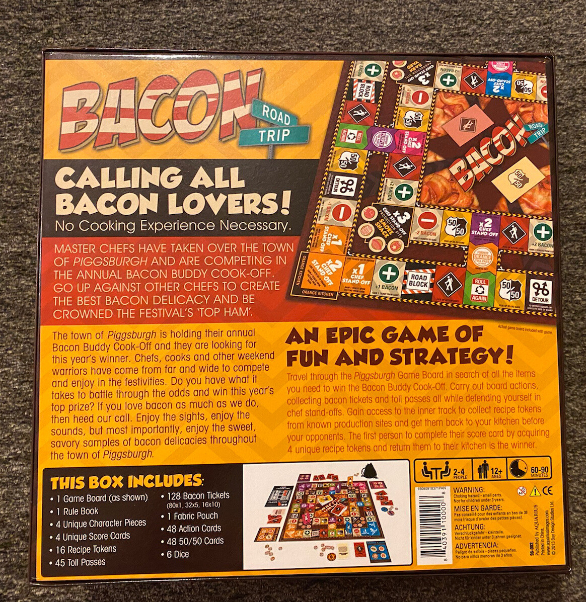 Bacon Road Trip Board Game- Bacontrepreneurs Battle Royale- Master Chef Cookoff