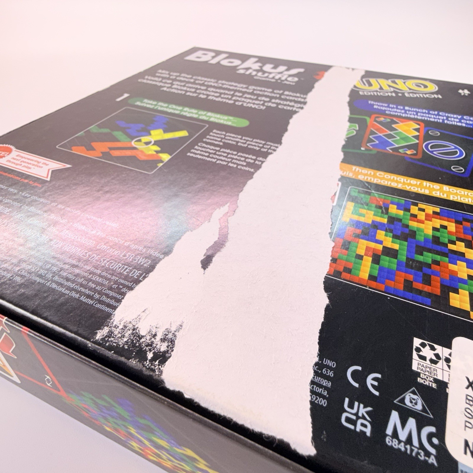 Blokus Shuffle Uno Edition COMPLETE Mattel 2021 Classic Strategy Action Cards