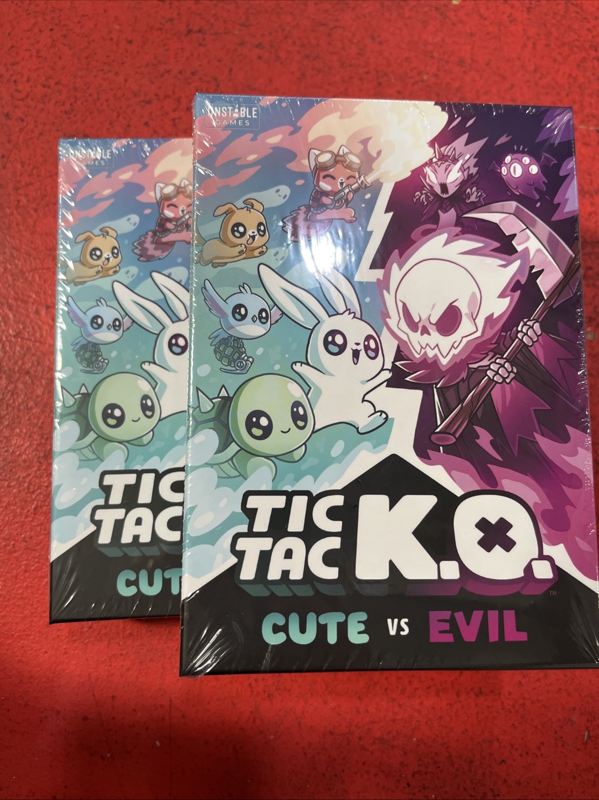 Tic Tac KO Cute vs Evil Card Game 8+ K.O. 2-4 Players Unstable Games New 2 Pack